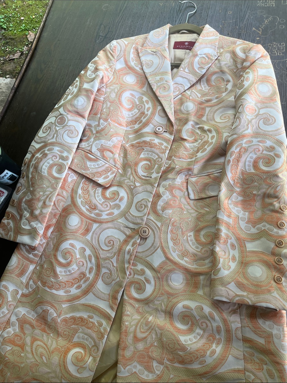 Cream and Peach Paisley Coat